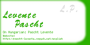 levente pascht business card